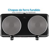 Fogão Elétrico De Mesa 2 Pratos 2000W FG02 Double Cook Preto Elgin 220V - 2