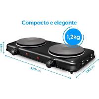 Fogão Elétrico De Mesa 2 Pratos 2000W FG02 Double Cook Preto Elgin 220V - 3