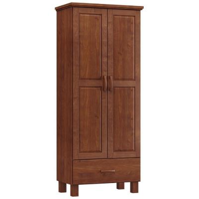 Guarda Roupa Solteiro 2 Portas 1 Gaveta Madeira Maciça Selena F06 Imbuia - Lyam Decor