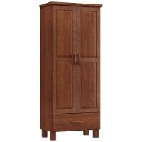 Guarda Roupa Solteiro 2 Portas 1 Gaveta Madeira Maciça Selena F06 Imbuia - Lyam Decor - 1