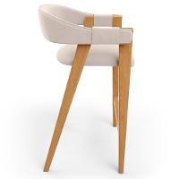 Banqueta Alta Bar Cozinha Sala De Jantar Bar Nadja L02 Suede Bege - Lyam Decor - 6