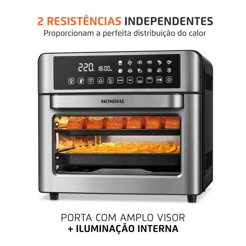 Fritadeira Air Fryer Forno Oven Mondial Digital AFO-25L-BI 25L 2000W Preto Com Inox 110V - 5