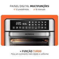 Fritadeira Air Fryer Forno Oven Mondial Digital AFO-25L-BI 25L 2000W Preto Com Inox 110V - 3