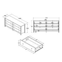Cômoda Ditália 6 Gavetas DM-221 Preto - 3