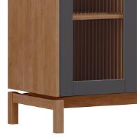 Cristaleira Para Sala De Jantar Bar 2 Portas Vidro Esdras F06 Tauari Concret - Lyam Decor - 6