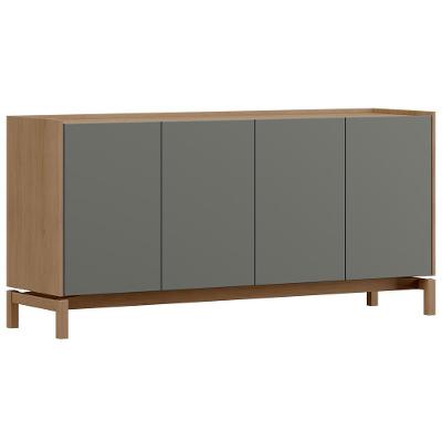 Aparador Buffet Para Sala De Jantar 4 Portas 165cm Esdras F06 Oak Ferrolack - Lyam Decor