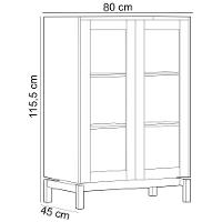 Cristaleira Para Sala De Jantar Bar 2 Portas Vidro Esdras F06 Oak Ferrolack - Lyam Decor - 5