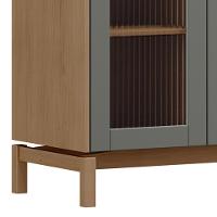 Cristaleira Para Sala De Jantar Bar 2 Portas Vidro Esdras F06 Oak Ferrolack - Lyam Decor - 6