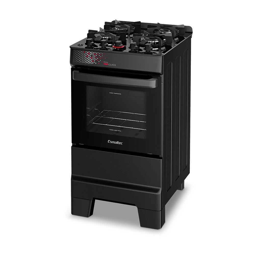 Fogão A Gás Mesa De Vidro Forno Limpa Fácil E Acendimento Automático Esmaltec Ideal Top Glass Preto 4 Bocas Bivolt - 5