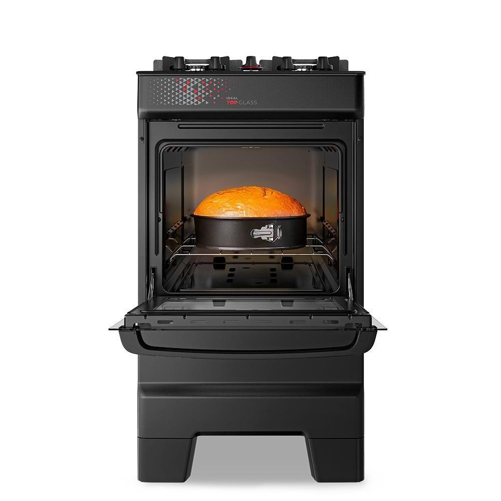 Fogão A Gás Mesa De Vidro Forno Limpa Fácil E Acendimento Automático Esmaltec Ideal Top Glass Preto 4 Bocas Bivolt - 6