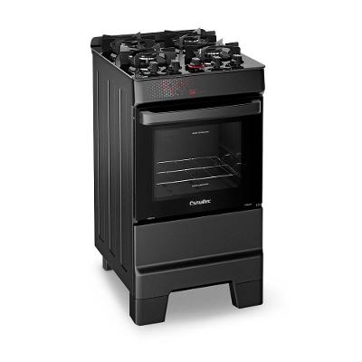 Fogão A Gás Mesa De Vidro Forno Limpa Fácil E Acendimento Automático Esmaltec Ideal Top Glass Preto 4 Bocas Bivolt