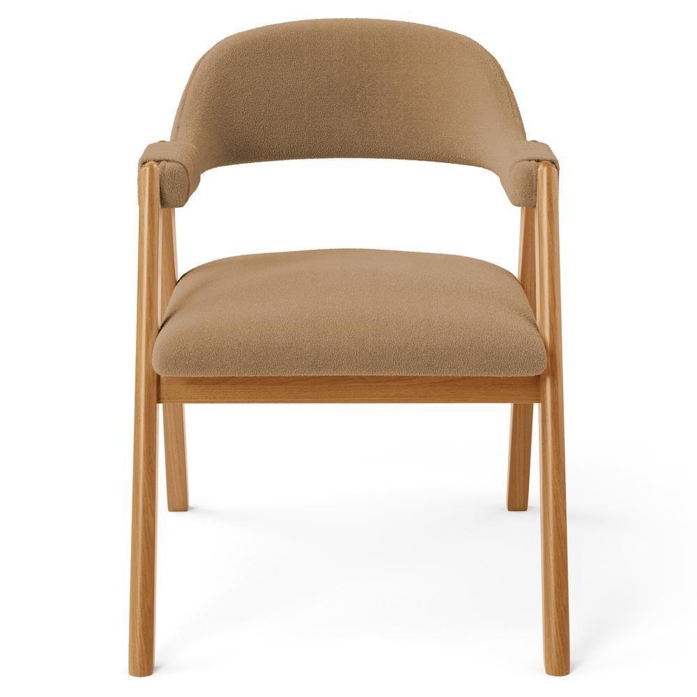 Kit 03 Cadeiras De Jantar E Estar Living Estofada Nadja L02 Bouclê Mostarda - Lyam Decor - 3