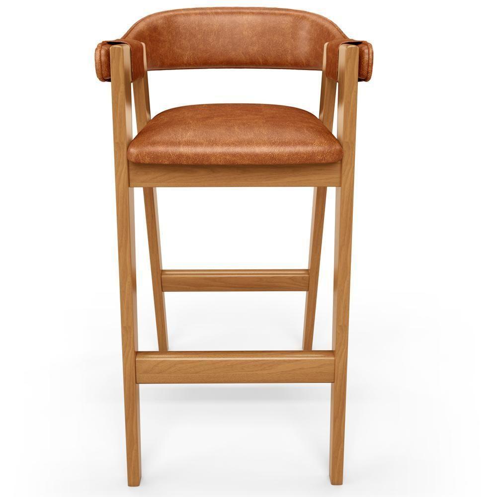 Kit 04 Banquetas Alta Bar Cozinha Sala De Jantar Bar Nadja L02 Couríssimo Camel - Lyam Decor - 6