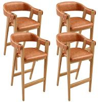 Kit 04 Banquetas Alta Bar Cozinha Sala De Jantar Bar Nadja L02 Couríssimo Camel - Lyam Decor - 1