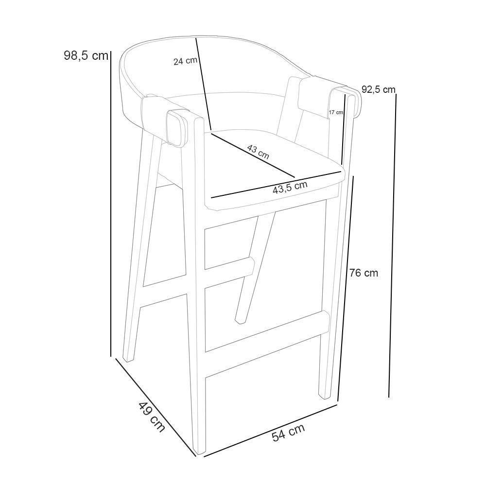 Kit 03 Banquetas Alta Bar Cozinha Sala De Jantar Bar Nadja L02 Suede Bege - Lyam Decor - 5