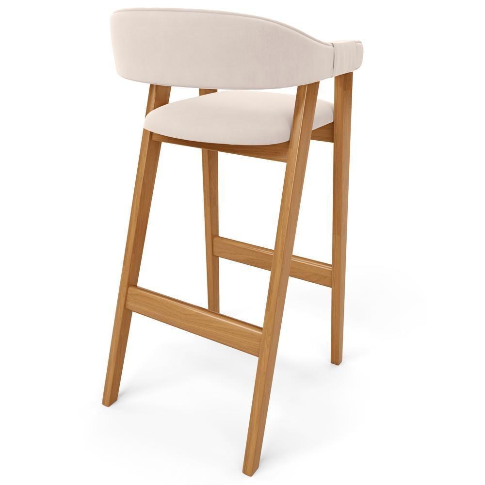 Kit 03 Banquetas Alta Bar Cozinha Sala De Jantar Bar Nadja L02 Suede Bege - Lyam Decor - 8