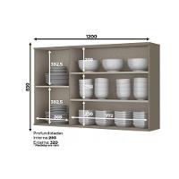 Armário Aéreo p/ Cozinha Connect c/ 3 Portas de Vidro 120cm Duna - Henn