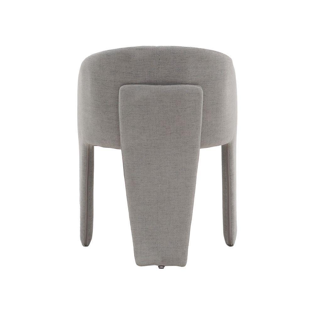 Cadeira De Jantar Cinza Estofado Em Bouclê E Base Reforçada - 4