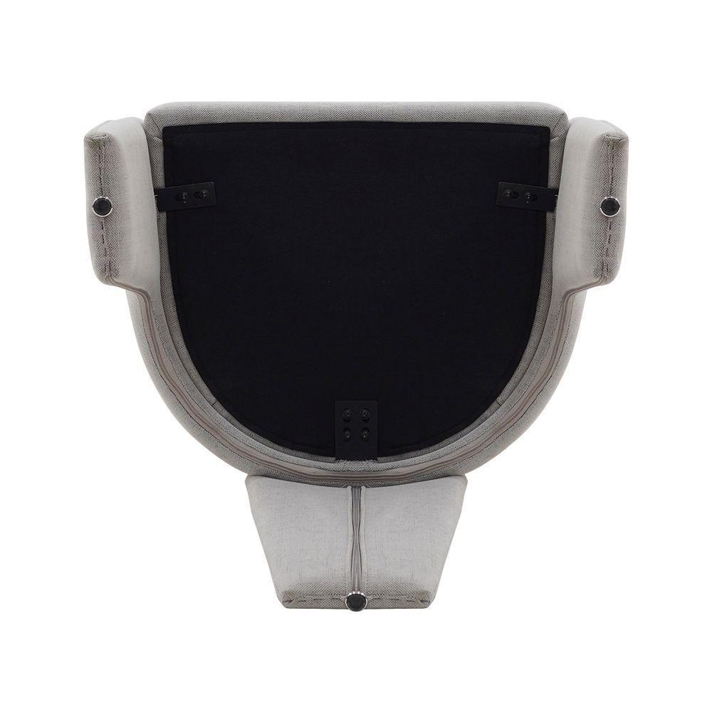 Cadeira De Jantar Cinza Estofado Em Bouclê E Base Reforçada - 6