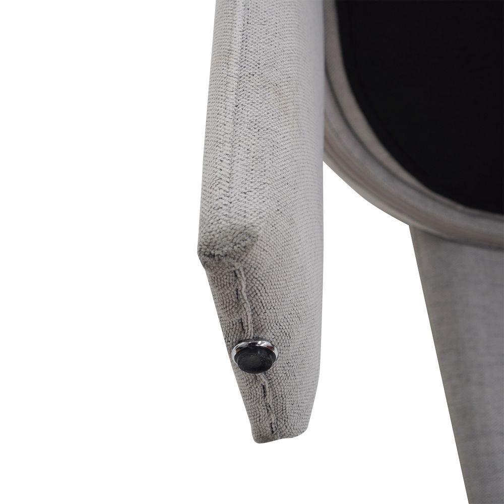 Cadeira De Jantar Cinza Estofado Em Bouclê E Base Reforçada - 8