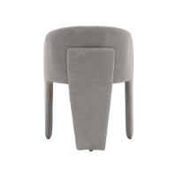 Cadeira De Jantar Cinza Estofado Em Bouclê E Base Reforçada