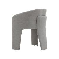 Cadeira De Jantar Cinza Estofado Em Bouclê E Base Reforçada - 5