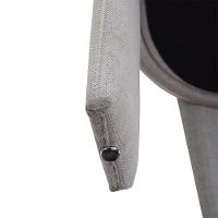 Cadeira De Jantar Cinza Estofado Em Bouclê E Base Reforçada - 8