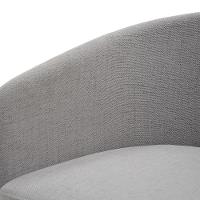 Cadeira De Jantar Cinza Estofado Em Bouclê E Base Reforçada - 10