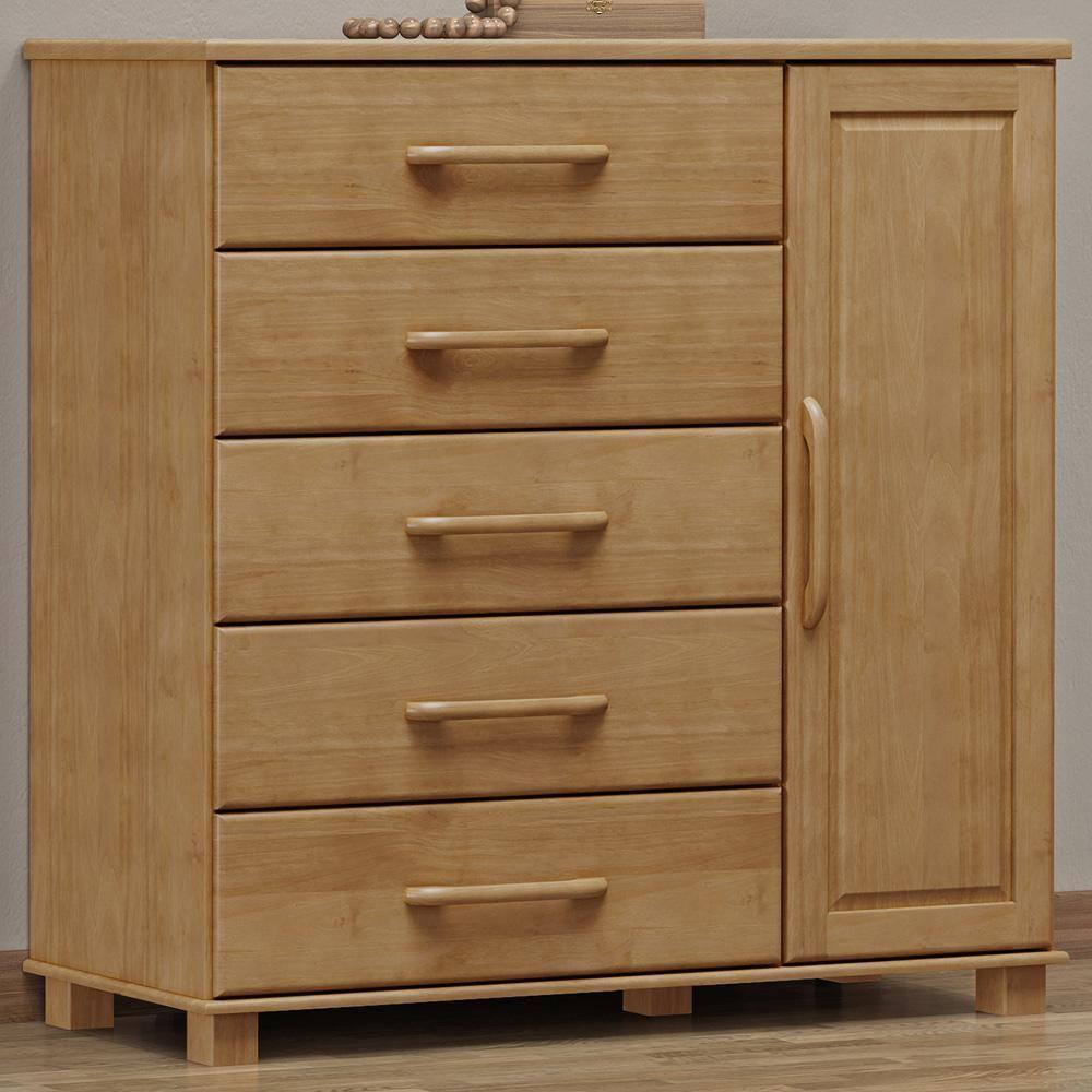 Cômoda Sapateira Para Quarto Closet 5 Gavetas 1 Porta Zahav F06 Freijó - Lyam Decor - 2