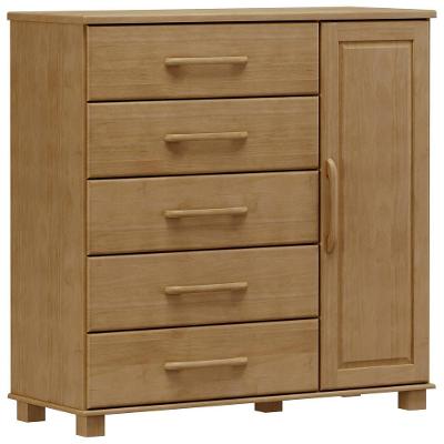 Cômoda Sapateira Para Quarto Closet 5 Gavetas 1 Porta Zahav F06 Freijó - Lyam Decor