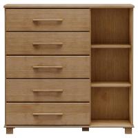 Cômoda Sapateira Para Quarto Closet 5 Gavetas 1 Porta Zahav F06 Freijó - Lyam Decor - 3