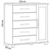 Cômoda Sapateira Para Quarto Closet 5 Gavetas 1 Porta Zahav F06 Freijó - Lyam Decor - 5