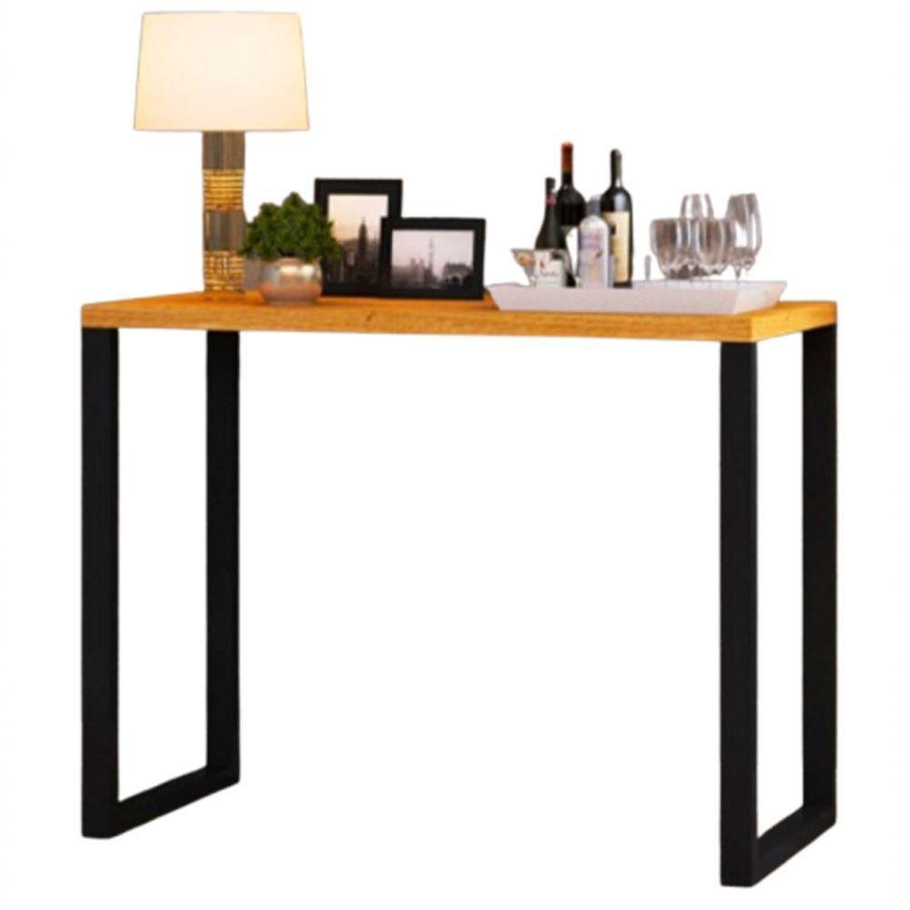 Aparador Estilo Industrial Aço Ferro Metal Robusto Cor Preto Mdf Claro Ap-02 - 1