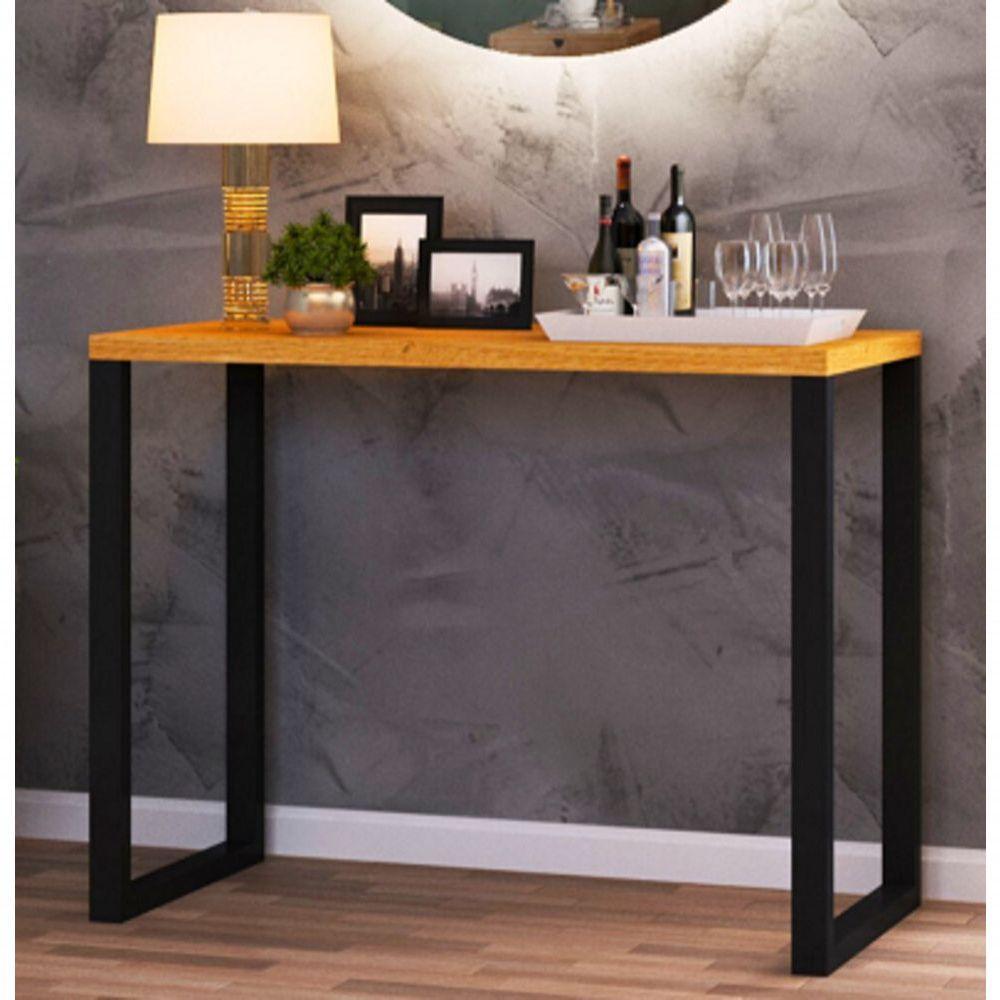 Aparador Estilo Industrial Aço Ferro Metal Robusto Cor Preto Mdf Claro Ap-02 - 2