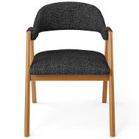 Kit 05 Cadeiras De Jantar E Estar Living Estofada Nadja L02 Linho Chumbo - Lyam Decor - 3