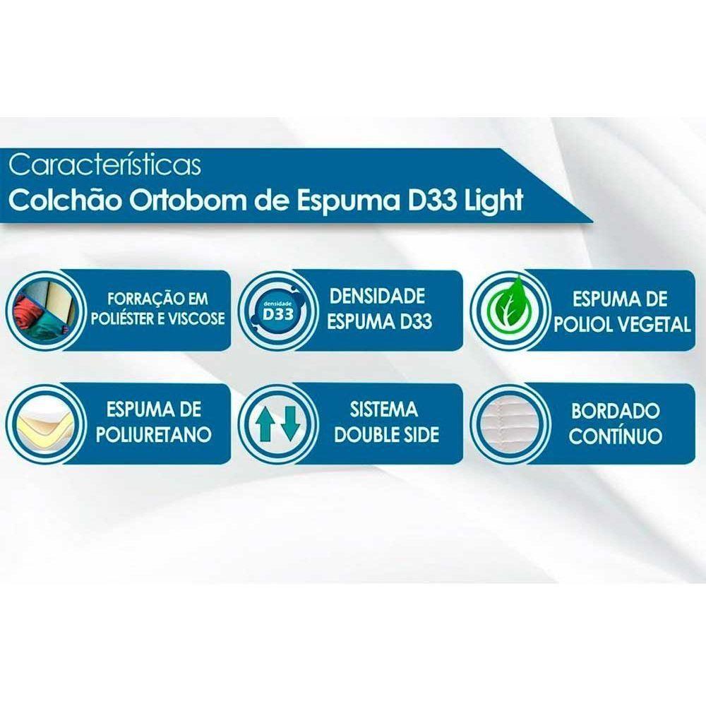Cama Box Solteiro: Colchão Espuma D33 Ortobom Light + Base CRC Suede Gray(88x188) - 6