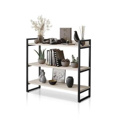Aparador Milão Com 3 Prateleiras Klm Móveis Preto Com Off White