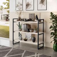 Aparador Milão Com 3 Prateleiras Klm Móveis Preto Com Off White - 2