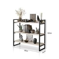 Aparador Milão Com 3 Prateleiras Klm Móveis Preto Com Off White - 3