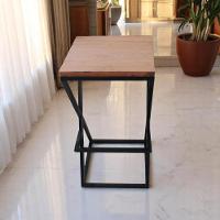 Banqueta Com Apoio Pés Aço Ferro Metal Madeira Robusta Cor Preto Estilo Industrial Bq-04 - 3