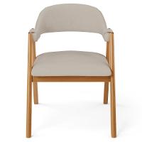 Kit 06 Cadeiras De Jantar E Estar Living Estofada Nadja L02 Linho Bege - Lyam Decor - 7