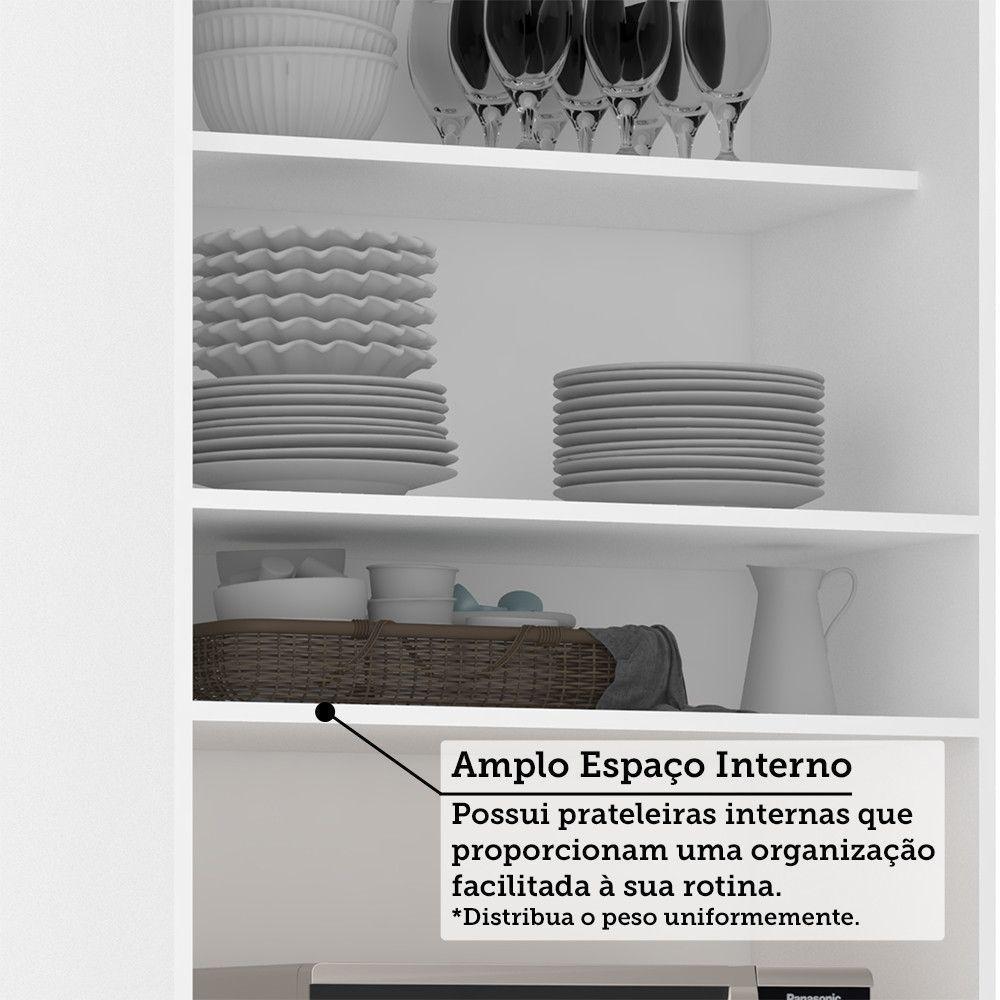 Paneleiro 70cm 4 Portas E 1 Nicho Para Forno Microondas Dora Branco/branco Supremo/preto - 5