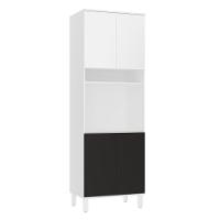 Paneleiro 70cm 4 Portas E 1 Nicho Para Forno Microondas Dora Branco/branco Supremo/preto - 1