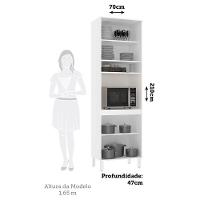 Paneleiro 70cm 4 Portas E 1 Nicho Para Forno Microondas Dora Branco/branco Supremo/preto - 2