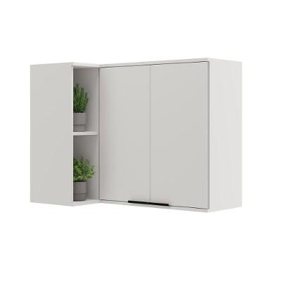 Armário Aéreo Para Cozinha Alpha 2505 Canto Reto Com 2 Portas 94cm Branco - Carraro