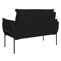Sofá Namoradeira Base Metal Preta Reforçada Tecido Suede Preto - 6