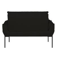 Sofá Namoradeira Base Metal Preta Reforçada Tecido Suede Preto - 7