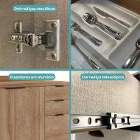 Balcão De Cozinha Miami 1200mm 2 Portas 3 Gavetas Com Tampo Carraro Freijó - 6