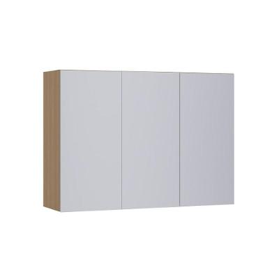 Armário Aéreo 120cm 3 Portas Slim Luciane Móveis Freijó/cinza Cristal
