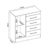 Cômoda De Quarto Montevideu C/ 1 Porta E 4 Gavetas Amêndola Touch - Demóbile - 3